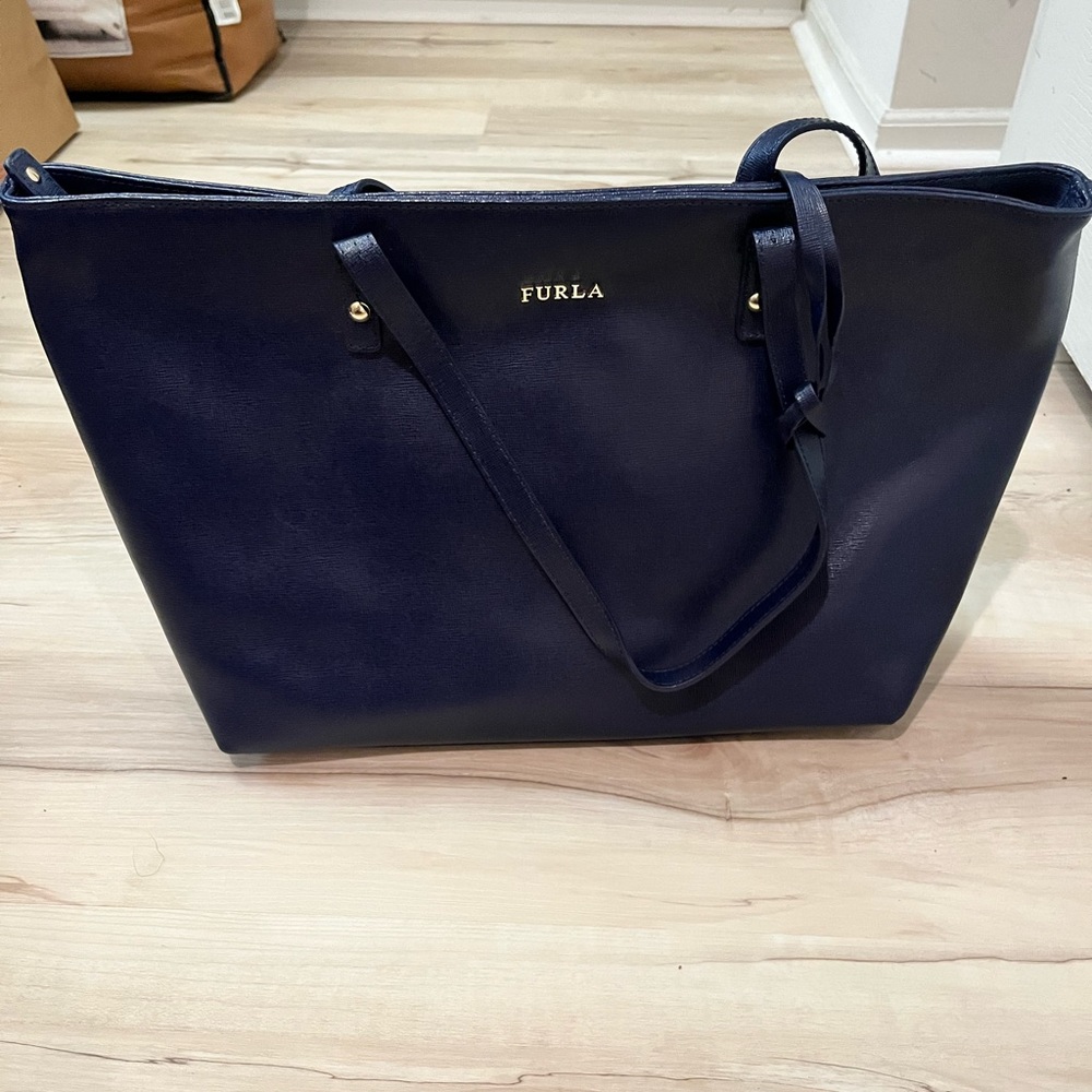 Navy Furla bag new with tags